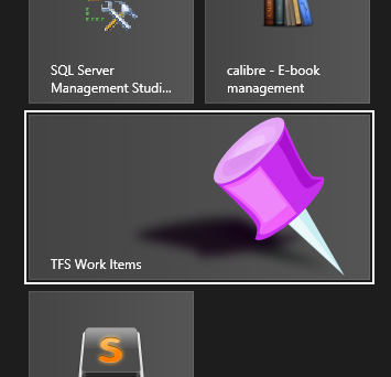 TFS Work Items start screen icon